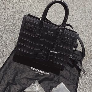 YSL CLASSIC NANO IN EMBOSSED CROCODILE